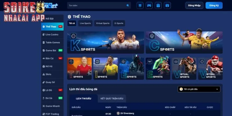 Sảnh cá độ thể thao Fabet với nhiều kèo thơm